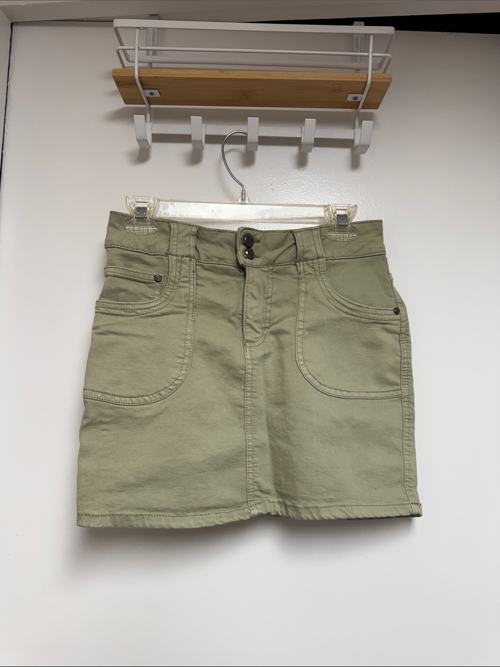 Women's Olive Green Cotton Mini Skirt